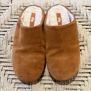 Fitflop Tan and White Cozy Slippers
